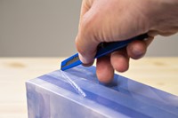 Snijmes Westcott office 9mm met schuifsluiting en metalen houder blauw-4