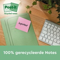 Memoblok Post-it 654-RTP 76x76mm recycled rainbow pastel 16 stuks-2