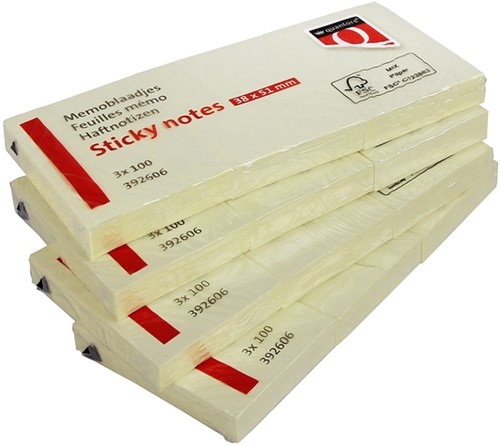 Memoblok Quantore 40x50mm geel pak/3-3
