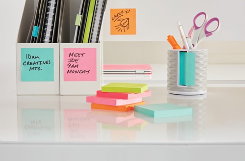 Memoblok Post-it 2028 76x76mm kubus neon kleuren-2