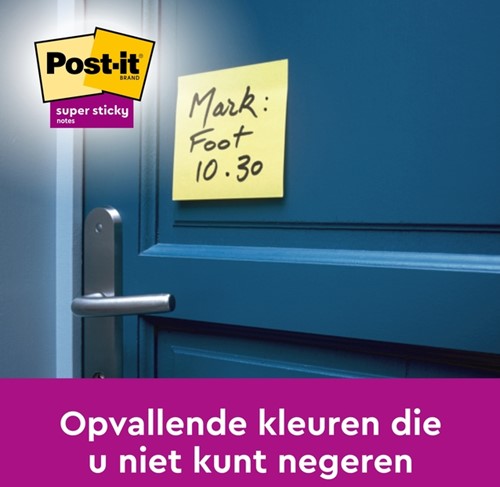 Memoblok Post-it 655 Super Sticky 76x127mm geel 14+2 gratis-2