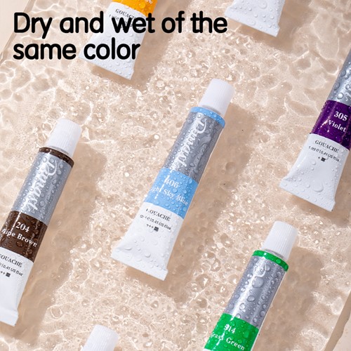 Deli Dmast verf gouache - 12 kleuren à 12ml-3