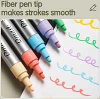 Deli Dmast acrylmarker met beitelpunt, 6 pastel kleuren-3