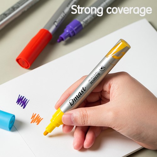 Deli Dmast acrylmarker met beitelpunt, 12 pastel kleuren-3