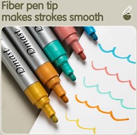 Deli Dmast acrylmarker met beitelpunt, 6 metallic kleuren-3