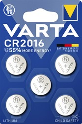 Batterij VARTA knoopcel 5x CR2016 lithium