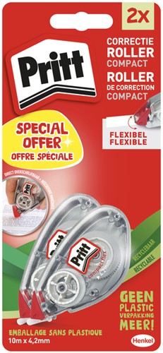 Correctieroller Pritt Compact Flex, 4.2mmx10m, blister à 2 stuks