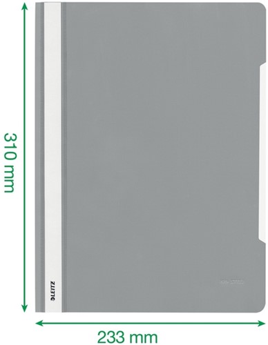 Snelhechter Leitz Standaard A4 gerecycled PP grijs-1