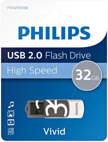 USB stick 2.0 Philips Vivid USB-A 32GB grijs-3