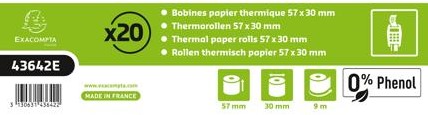 Thermorollen Exacompta 57x30mm 9 meter 0% Phenol-2