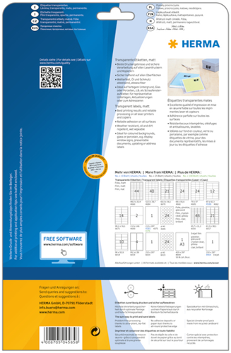 Etiket HERMA 4585 210x297mm weerbestendig transparant mat 10stuks-2