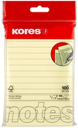 Kores Memoblok  notes gelinieerd 100x150mm 100vel geel