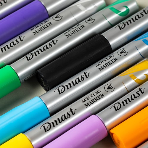 Acrylmarker met beitelpunt, pastel, 12 stuks