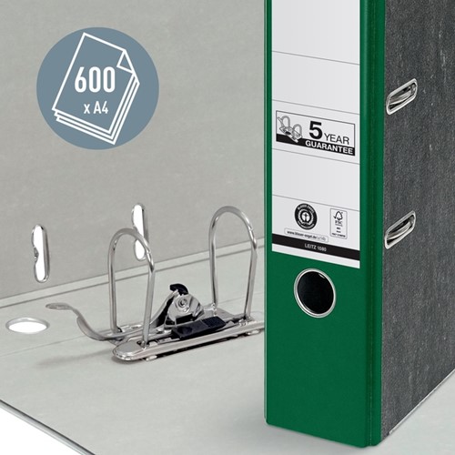 Ordner Leitz 1080 180° 80mm karton A4 groen-1