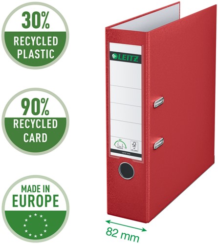 Ordner Leitz 1010 180° 80mm PP A4 rood-3