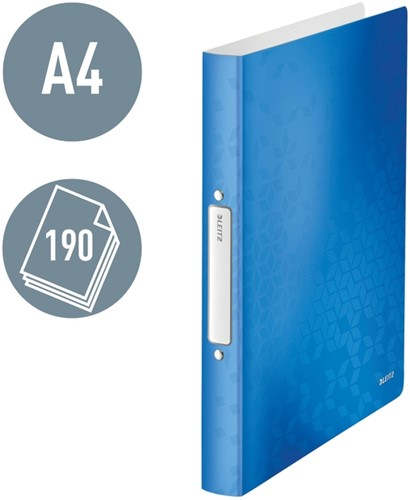 Ringband Leitz WOW A4 2-rings O-mechaniek 25mm PP blauw-6