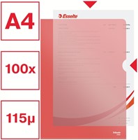 Insteekmap L-model Esselte standaard A4 0.11mm PP rood 100 stuks-5