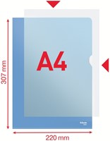 Insteekmap L-model Esselte standaard A4 0.11mm PP blauw 100 stuks-1