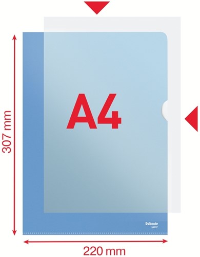 Insteekmap L-model Esselte standaard A4 0.11mm PP blauw 100 stuks-1