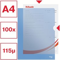 Insteekmap L-model Esselte standaard A4 0.11mm PP blauw 100 stuks-4
