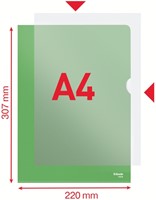 Insteekmap L-model Esselte standaard A4 0.11mm PP groen 100 stuks-1