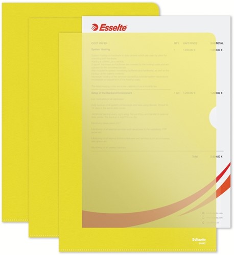 Insteekmap L-model Esselte standaard A4 0.11mm PP geel 100 stuks-5