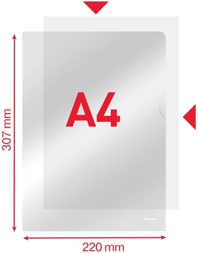 Insteekmap L-model Esselte standaard copy safe 0.11mm PP A4 glashelder 100 stuks-1