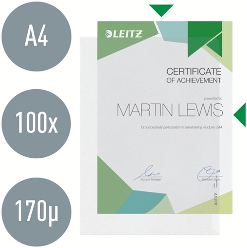 Insteekmap L-model Leitz Premium copy safe 0.17mm PP A4 transparant 100 stuks-7