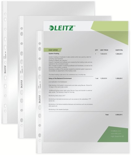 Showtas Leitz Premium standaard copy safe 0.08mm PP A4 transparant 100 stuks-7