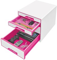 Ladenblok Leitz WOW 4 laden wit/roze-1