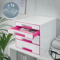 Ladenblok Leitz WOW 4 laden wit/roze-3