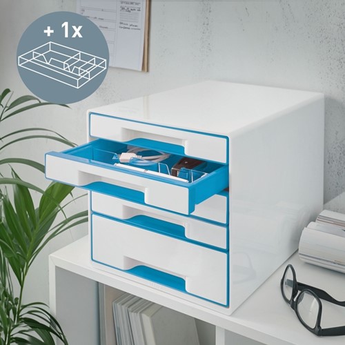 Ladenblok Leitz WOW 5 laden wit/blauw-2