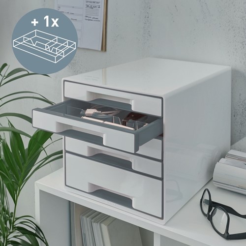Ladenblok Leitz WOW CUBE A4 maxi 5 laden wit/grijs-4