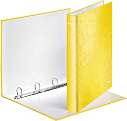 Ringband Leitz WOW A4 maxi 4-rings D-mechaniek 25mm geel