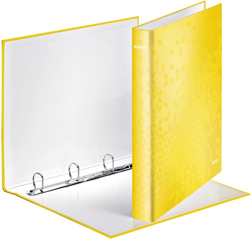 Ringband Leitz WOW A4 maxi 4-rings D-mechaniek 25mm geel