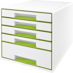 Ladenblok Leitz WOW CUBE 5 laden wit/groen