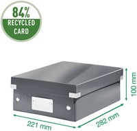 Sorteerbox Leitz WOW Click & Store 220x100x282mm gerecycled karton zwart-2