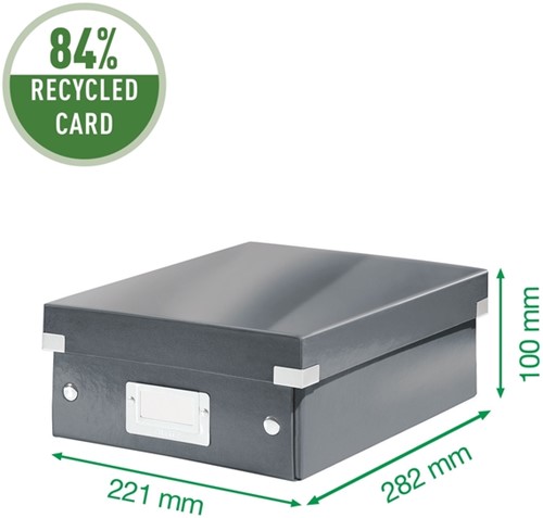 Sorteerbox Leitz WOW Click & Store 220x100x282mm gerecycled karton zwart-2
