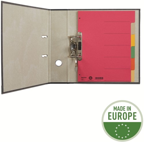 Tabbladen Leitz 4-gaats 4350 6-delig grijs karton-12