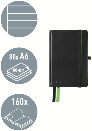 Notitieboek Leitz Complete A6 lijn 160 pagina's 100gr zwart-2