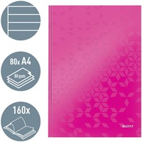 Notitieboek Leitz WOW A4 160 pagina's 90gr lijn roze-1
