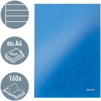 Notitieboek Leitz WOW A4 160blz 90gr lijn blauw-2