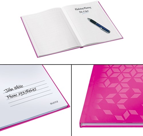 Notitieboek Leitz WOW A5 160blz 90gr lijn roze-4