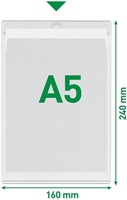 Insteekmap U-model Leitz Premium met ophangoog 0.20mm PVC A5 transparant 50 stuks-1