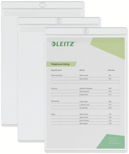 Insteekmap U-model Leitz Premium met ophangoog 0.20mm PVC A4 transparant 50 stuks-4