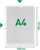 Showtas Leitz Premium met uitsnede copy safe 0.13mm PP A4 transparant 100 stuks-1
