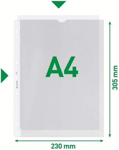 Showtas Leitz Premium met uitsnede copy safe 0.13mm PP A4 transparant 100 stuks-1