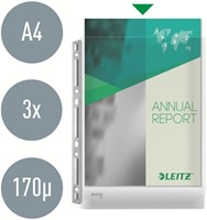 Harmonica showtas Leitz Premium 0.17mm metalen perforatiestrip copy safe A4 glashelder 3 stuks-5