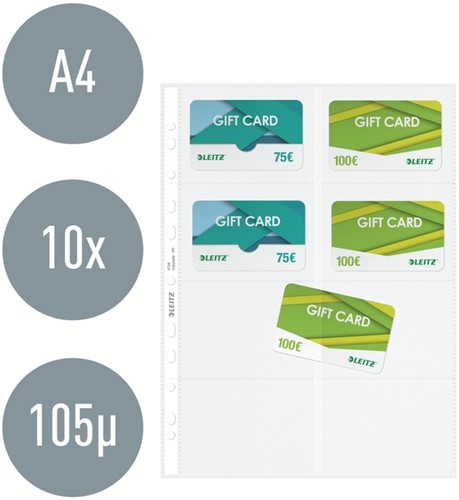 Showtas Leitz Premium voor visitekaartjes copy safe PP A4 glashelder 10 stuks-6