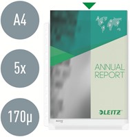 Harmonica showtas Leitz Premium met perforatiestrip 180µ PVC A4 5 stuks glashelder 5 stuks-4